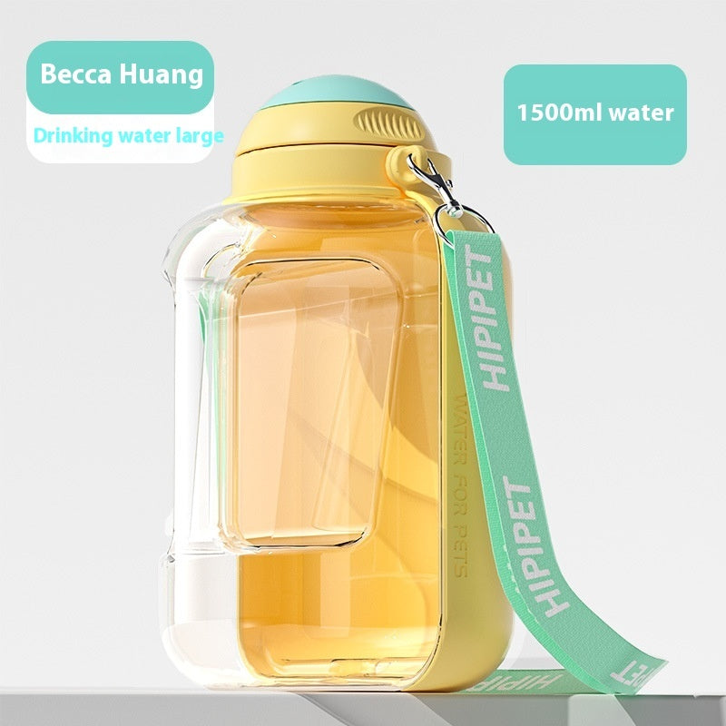 2 In 1 Dog Large Capacity Pets Out Drinking Pot Cat Water Dispenser
