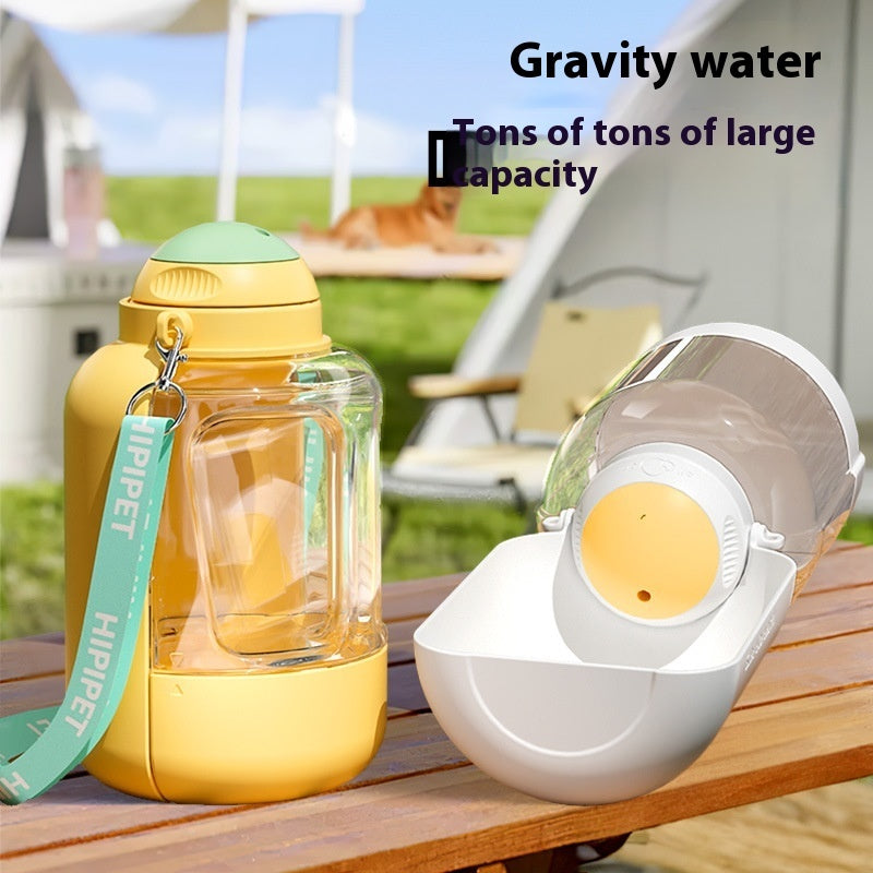 2 In 1 Dog Large Capacity Pets Out Drinking Pot Cat Water Dispenser