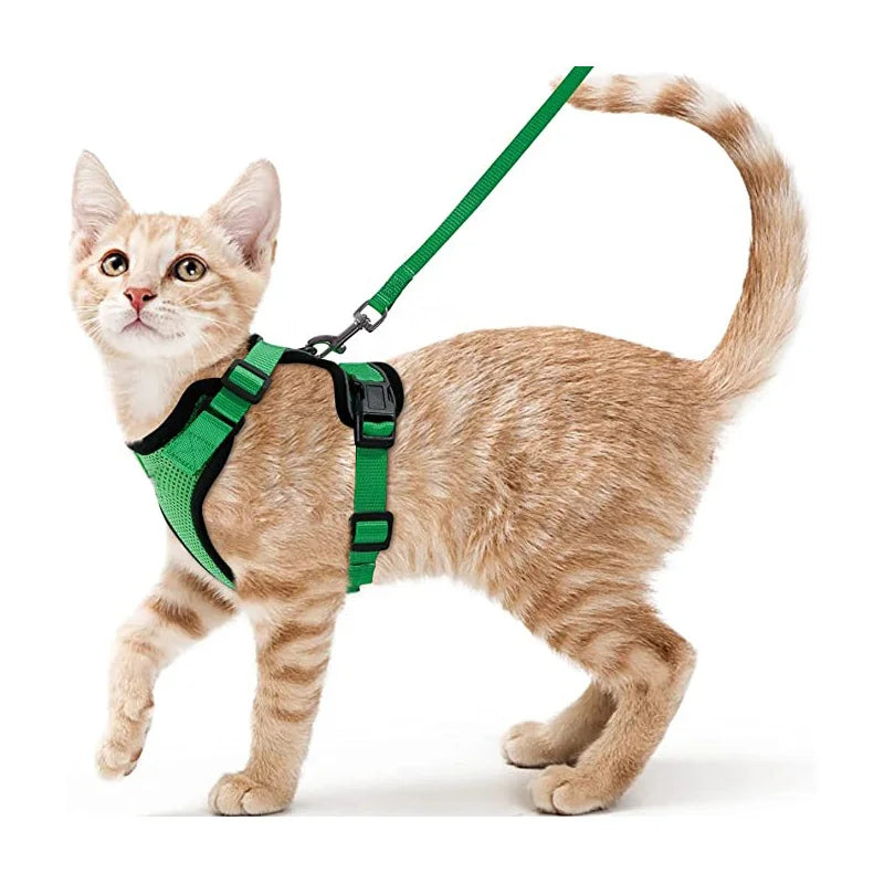 Cat Harness and Leash for Walking, Escape Proof Soft Adjustable