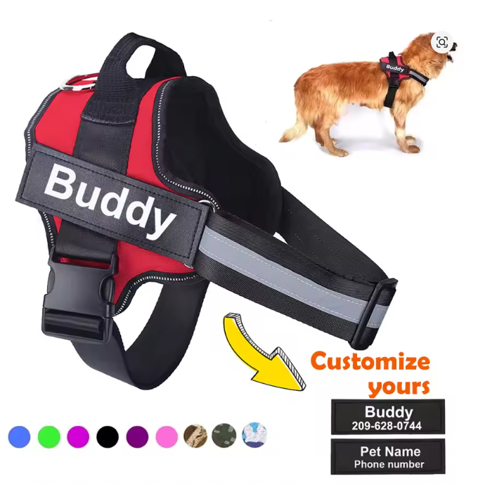 Personalized Dog Harness NO PULL Reflective Breathable Adjustable