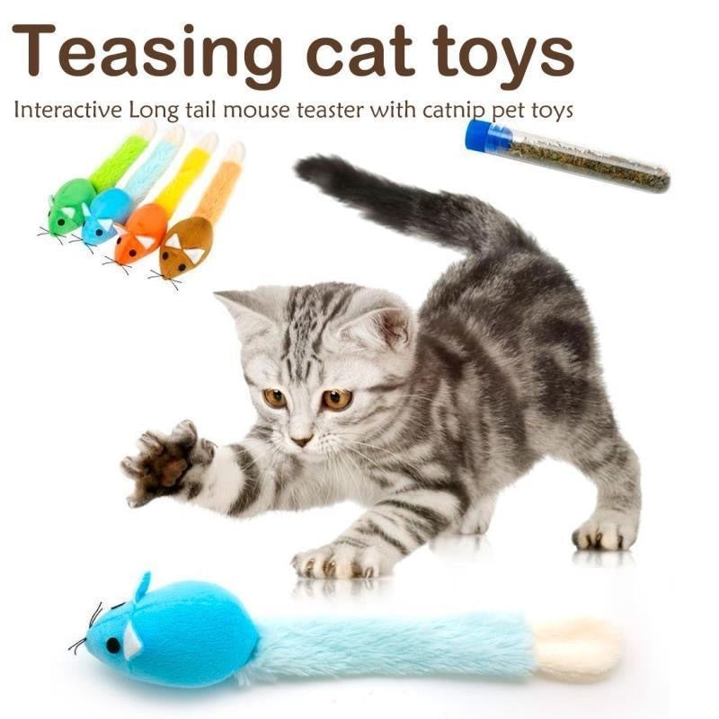 Long Tail Mouse Cat Teaster Toys Funny