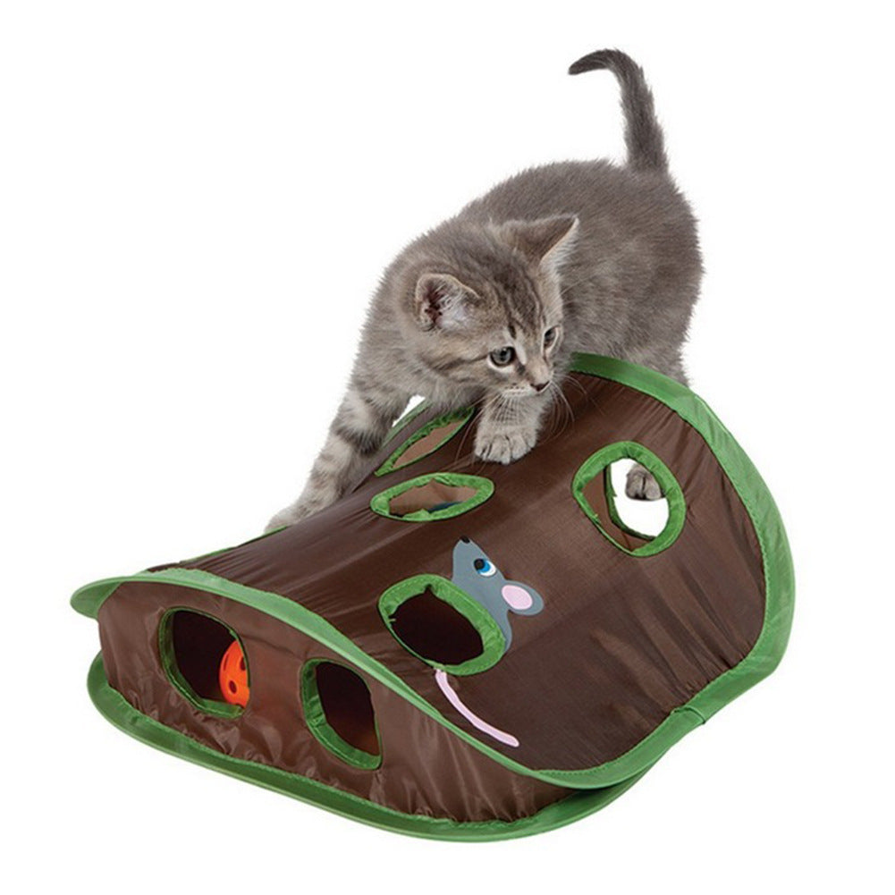 Cute Pet Cat Interactive Hide Seek Game 9 Holes Toys