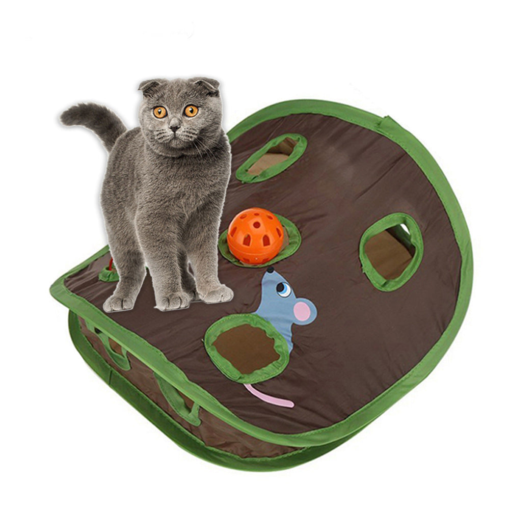 Cute Pet Cat Interactive Hide Seek Game 9 Holes Toys