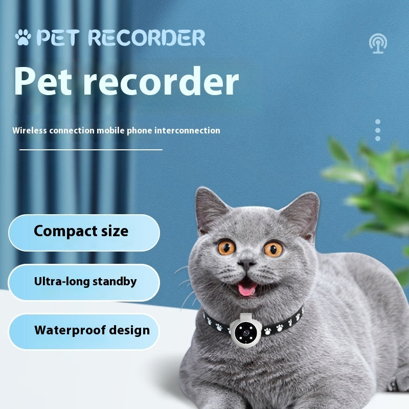 Pets Camera With Video Recorder & Tracker Collar Dogs And Cats
