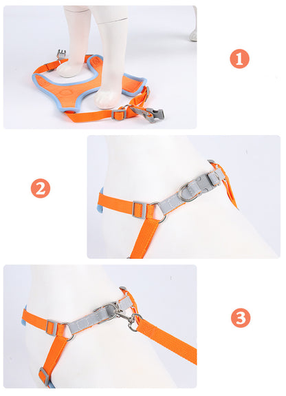 Dog and Cat Harness Reflective Soft Mesh Chest Strap