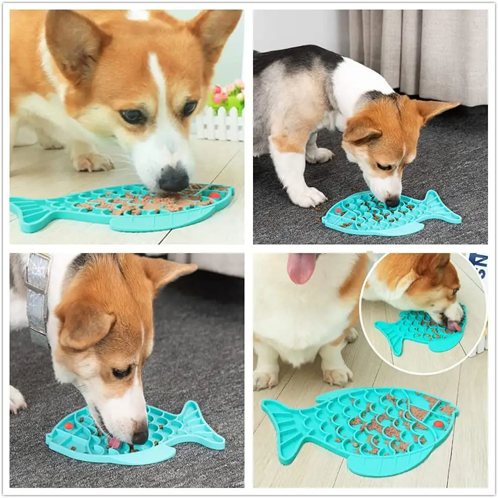 Silicone Lick Mat For Pet Dogs Food Plate Rice Bowl