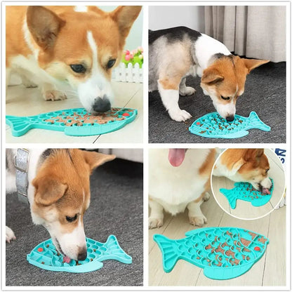 Silicone Lick Mat For Pet Dogs Food Plate Rice Bowl