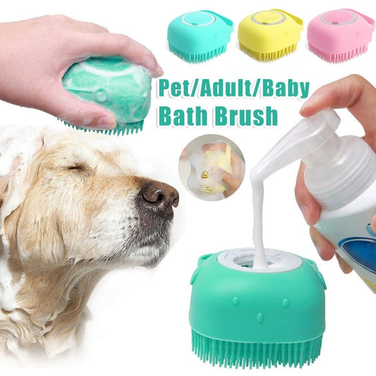 Silicone Dog & cat Bath Massage Gloves Brush