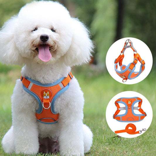 Dog and Cat Harness Reflective Soft Mesh Chest Strap