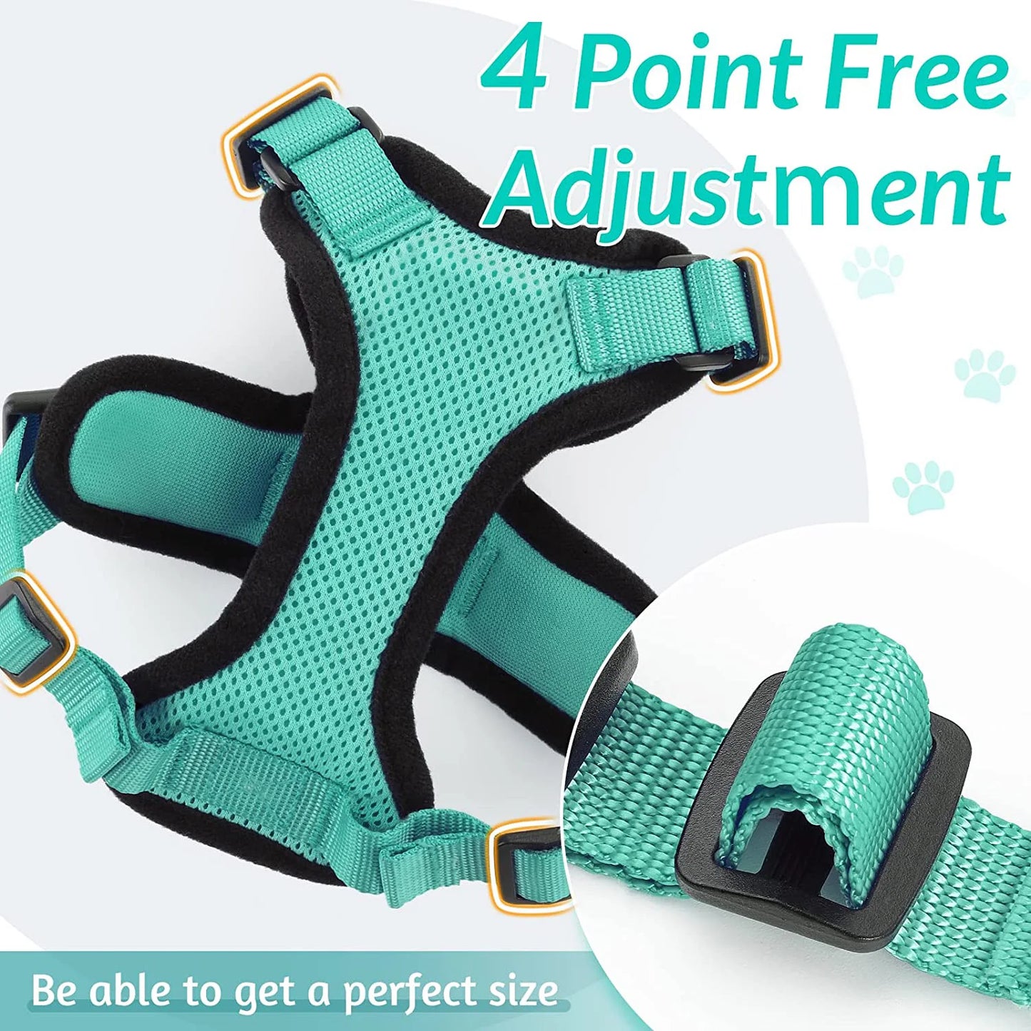 Cat Harness and Leash for Walking, Escape Proof Soft Adjustable