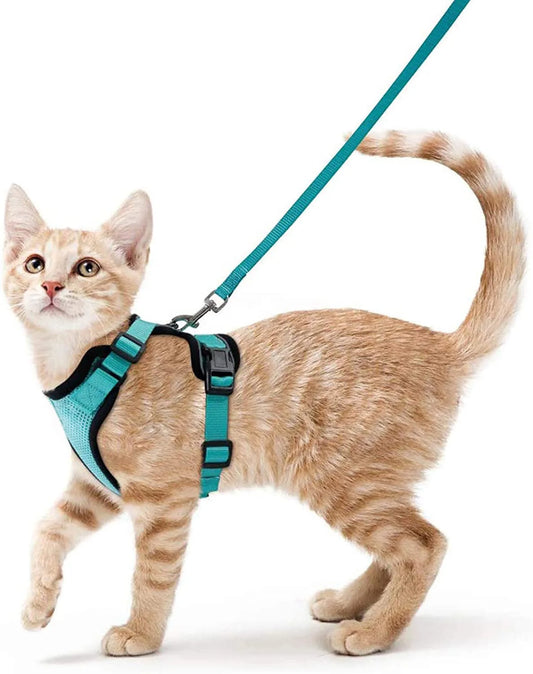 Cat Harness and Leash for Walking, Escape Proof Soft Adjustable