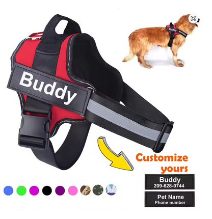 Personalized Dog Harness NO PULL Reflective Breathable Adjustable