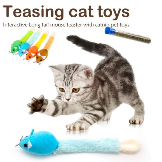 Long Tail Mouse Cat Teaster Toys Funny