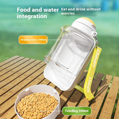 2 In 1 Dog Large Capacity Pets Out Drinking Pot Cat Water Dispenser